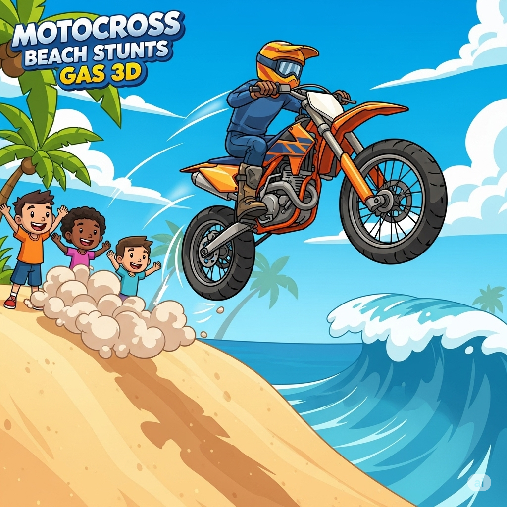 Motocross Beach Stunts Gas 3D