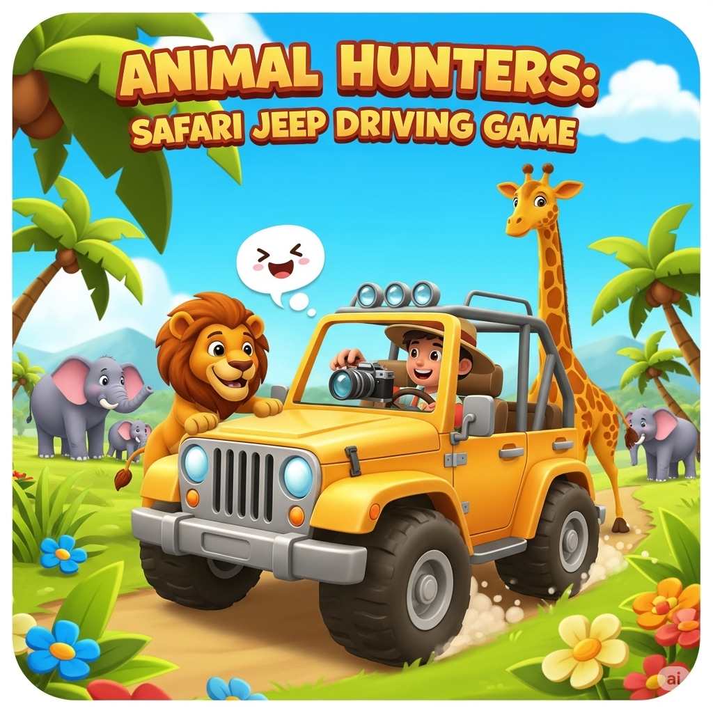 Animal Hunters : Safari Jeep Driving Game